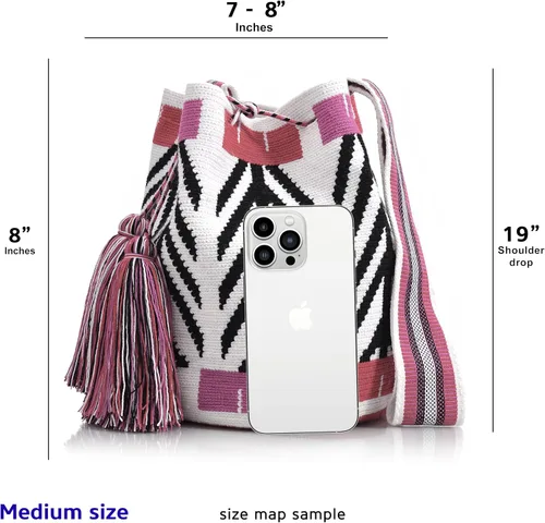 Vista 5 de WYOU Designer Collection, Handwoven Hobo Bucket Bag in Wayuu Crochet
