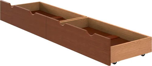 Alaterre Furniture Cajones de almacenamiento debajo de la cama, juego de 2 cajones de madera maciza con ruedas para guardar debajo de la cama, se