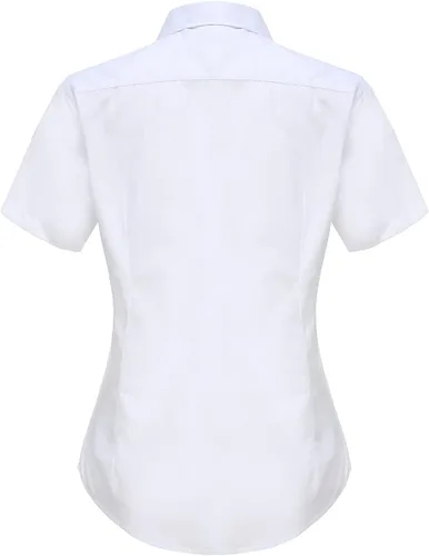 Vista 3 de Jandukar Camisas con botones para mujer, camisas de trabajo de manga corta para mujer, tops de oficina