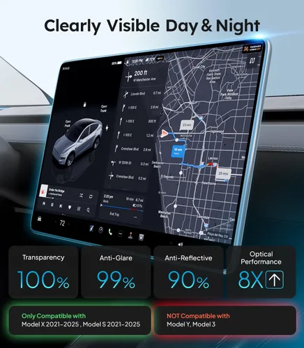 Vista 2 de Wigoo Protector de pantalla mate para Tesla Model X y Model S [sin reflejos ni huellas dactilares] Modelo X (2021 ~ 2025)/Modelo S (2021 ~ 2025)