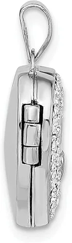 Vista 2 de Collar con dije de corazón de oro blanco de 14 quilates de 0630in de cristal rosa de 0630in joyería fina para mujer regalos para ella Cristal