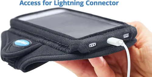 Vista 5 de Tune Belt AB86.1 Soporte de brazalete para teléfono celular para iPhone 13 Mini, 12 Mini y SE 2020 - Banda deportiva resistente al agua para correr