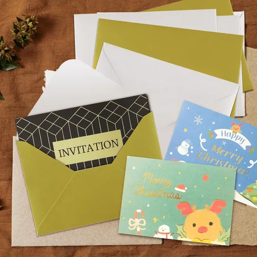Vista 14 de Granhoolm 50 Pack 5x7 Envelopes,A7 Invitation envelopes V Flag 5.25 x 7 .25 for 5x7 Cards,Ideal for Invitations,Weddings,Parties,Greeting Sage Green