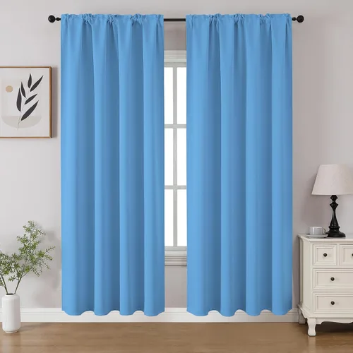 Vista 11 de CUCRAF - Cortinas opacas beige de 45 pulgadas, juego de 2 paneles con bolsillo para barra, cortinas para oscurecer dormitorios y sala de estar