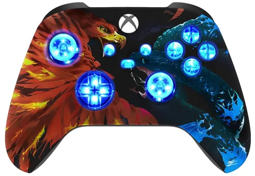 Vista 21 de Silent Modz Custom Modded Controller 7 LED Colors Trigger Stopper w/Pro Grips compatible with Xbox Series S, Xbox Series X, Xbox One, and Windows