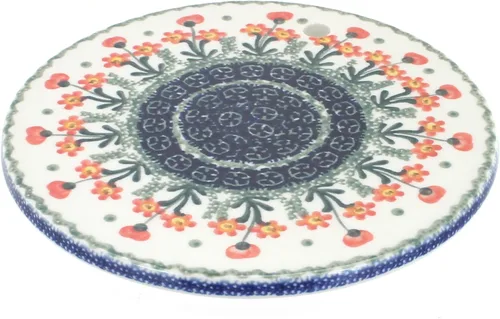 Vista 5 de Salvamanteles de cerámica polaca rosa azul