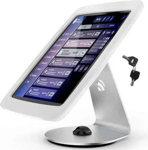 Vista 2 de Soporte de quiosco para tableta para escritorio con candado, giratorio giratorio compatible con iPad de 10.2 pulgadas, 7ª 8ª 9ª generación, BSC109WT