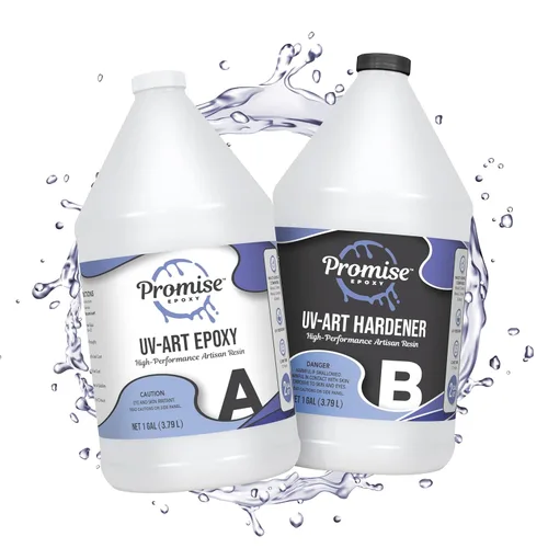 Vista 8 de Promise Epoxy Resina UV Art de 1 galón – Kit de resina epoxi con revestimiento transparente con acabado duro resistente a los rayos ultravioleta