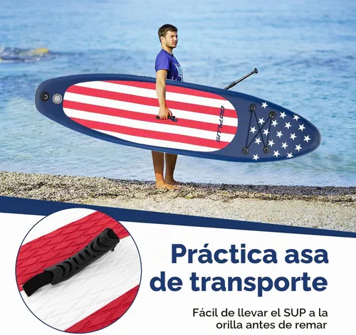 Vista 10 de Goplus Inflatable Stand Up Paddle Board w/SUP Paddleboard Accessories 2-Azul/Rosa/Azul marino/Verde/Amarillo