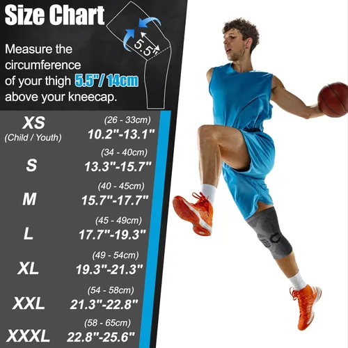 Vista 6 de NEENCA - Rodillera profesional de compresión, tecnología de punto horizontal, grado médico, para desgarro de menisco, ligamento anterior cruzado