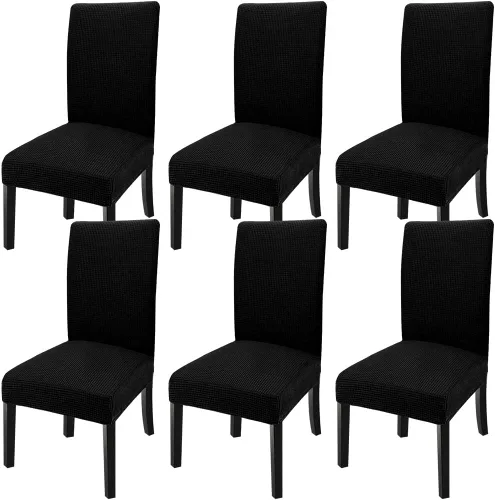 Vista 5 de GoodtoU - Juego de 6 fundas elásticas para sillas de comedor, fundas para sillas de comedor, extraíbles y lavables, fundas deslizables para sillas