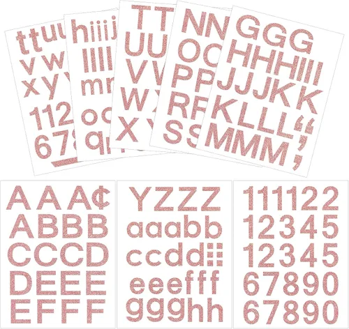Vista 22 de Outus 8 hojas de calcomanías de letras de vinilo, autoadhesivas, números para buzón, letras del alfabeto, para medias de Navidad, álbumes