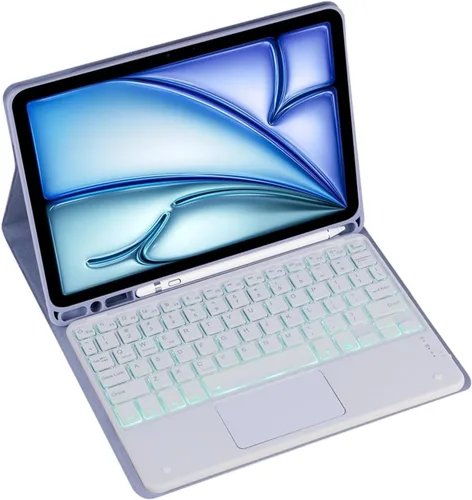 Vista 21 de Funda de teclado para Samsung Galaxy Tab A8 (2021) de 10.5 pulgadas SM-X220/X225 Tablet teclado desmontable, funda de cuero totalmente envuelta