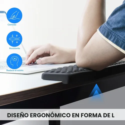 Vista 3 de JIKIOU Reposacoditos en forma de L para escritorio, almohadilla de espuma viscoelástica con soporte antideslizante para codo, paquete de 2 cojines