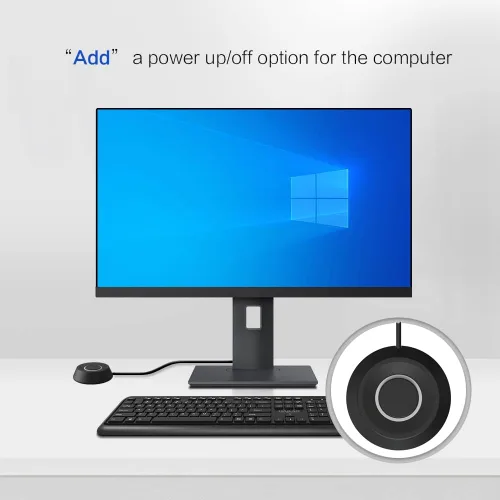 Vista 2 de DKE Botón de encendido para PC, caja de computadora de escritorio, interruptor de encendido y apagado HDD Push Computer Host Button Suministro