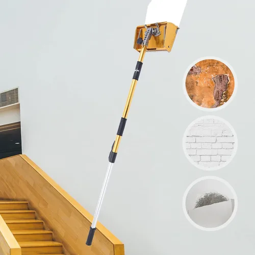 Vista 5 de Caja de acabado plano profesional de paneles de yeso de 9 pulgadas con mango de caja de 40-64 pulgadas Herramienta de caja de acabado plano