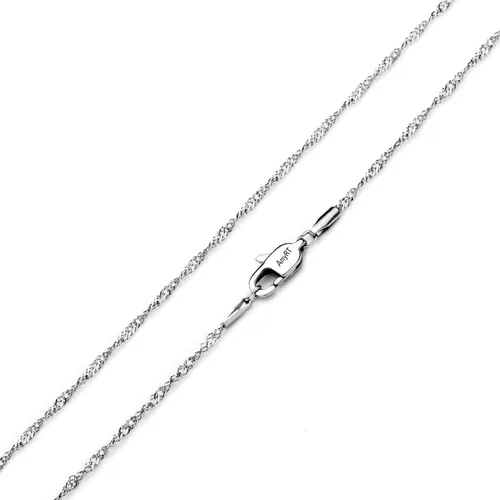 AmyRT Joyería - Collares de cadena de acero de titanio de 0.079in para mujer, de 16 a 30 pulgadas, Metal