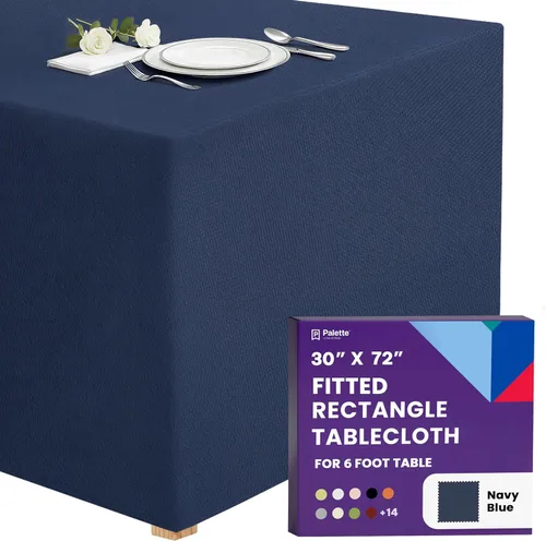 Vista 7 de Gee Di Moda - Mantel rectangular a medida en poliéster lavable para mesa de 4 pies, ideal para mesa de bufé, fiestas, cenas, bodas, vacaciones