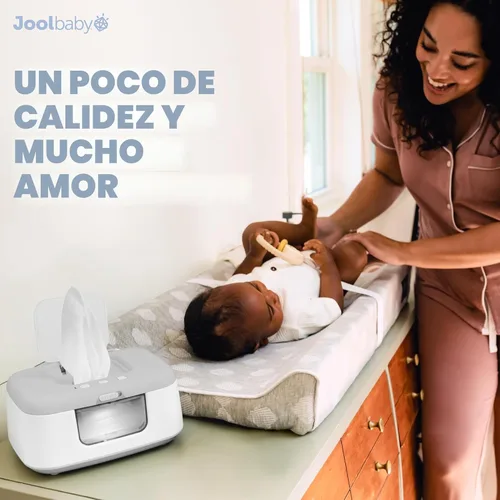 Vista 8 de Jool Baby TinyBums - Calentador y dispensador de toallitas para bebés con luz LED cambiante e interruptor de encendido/apagado (gris)