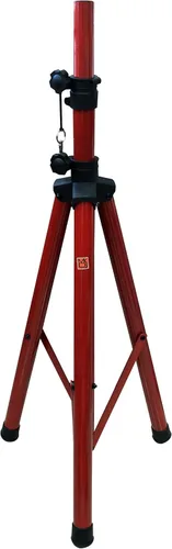 Vista 2 de Mr. Dj SS350R Universal Heavy Heavy Pro RED Trípode plegable DJ PA Home On Stage Altavoz Soporte de luz ajustable de 6.6 pies de altura, 3 años