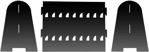 Vista 3 de Tableclothsfactory Estante para copas de vino de 2 niveles con acabado de espejo negro, soporte de espuma para 18 flautas de champán, 25 pulgadas