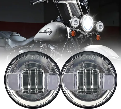 Vista 7 de Road King Passing Light 4.5 LED Lámparas antiniebla para motocicletas Bombilla auxiliar Proyector de motocicleta Lámpara de conducción (Plata)