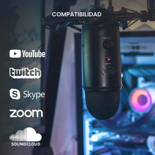 Vista 7 de Blue Yeti USB Mic para grabar y transmitir en PC y Mac, 3 cápsulas de condensador, 4 patrones de captación, salida de auriculares y control