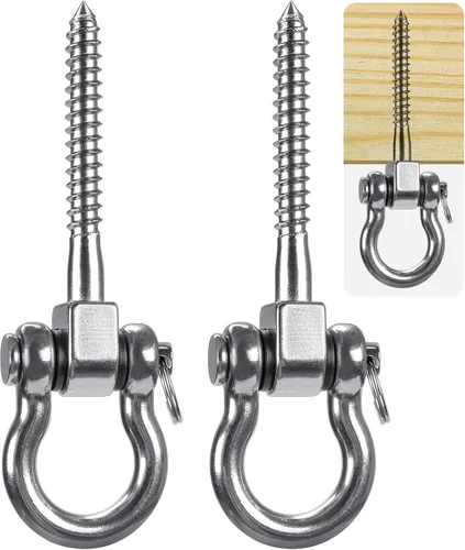 Vista 11 de SELEWARE Juego de 2 ganchos de columpio resistentes con capacidad de 1800 libras, pernos de columpio M10 x 9.3 pulgadas, ganchos de columpio