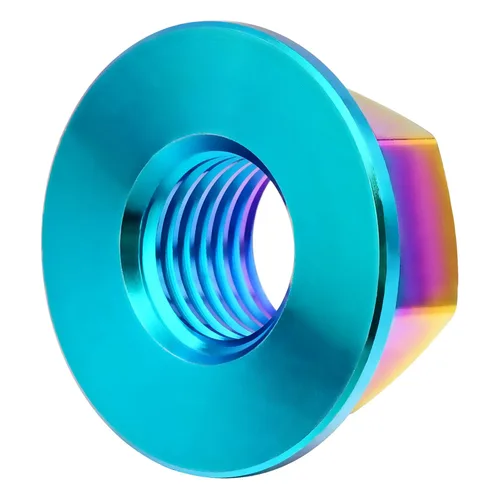 Vista 98 de Juego de 6 tuercas hexagonales de titanio DIN6923 M5 M6 M8 M10 M12 M14 M16 (paso M6 0.039 in, titanio normal)