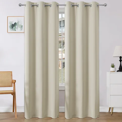 Vista 29 de Joydeco - Juego de 2 paneles de cortinas opacas, cortinas largas de oscurecimiento con aislamiento térmico Burg para sala de estar y habitación