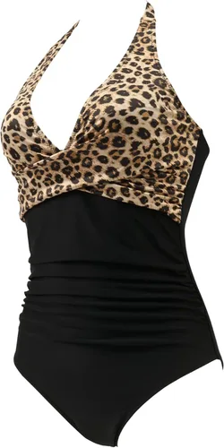 Vista 2 de SUUKSESS - Trajes de baño de una pieza con control de la barriga para mujeres, trajes de baño con escote y realce.