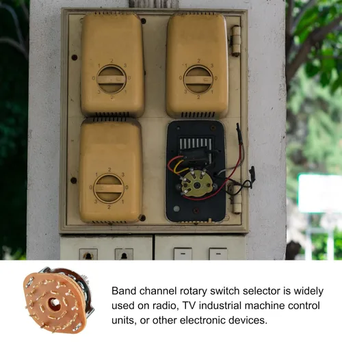 Vista 3 de Interruptor giratorio selector de banda 2P6T 2 polos 6 posiciones, 1 cubierta [para radio, TV, unidad de control de máquina industrial] - 1 unidad
