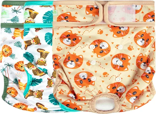 Vista 33 de wegreeco - Pañales lavables y reutilizables para perros (patrón elegante), pañales para perras, paquete de 3 (floral, talla S)