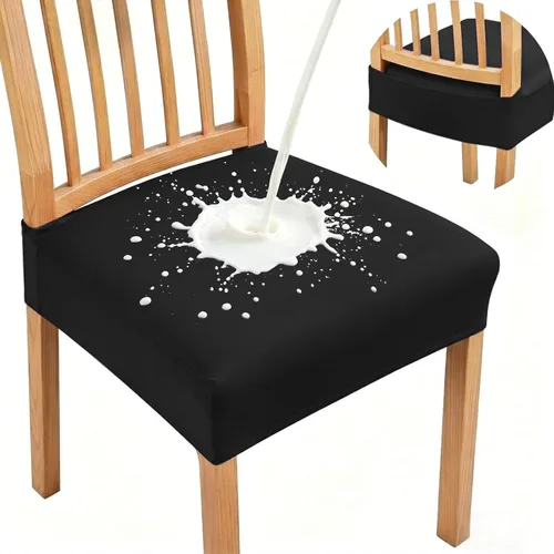 Vista 14 de Fundas de asiento para silla de comedor, juego de 6 fundas lavables para sillas de comedor, fundas extraíbles para sillas de cocina, fundas