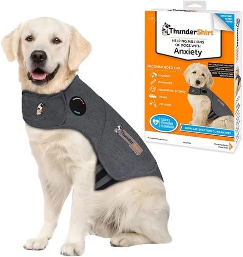 Vista 8 de ThunderShirt para perros, pequeño, gris jaspeado, clásico, chaleco calmante para aliviar la ansiedad del perro Gris Heather
