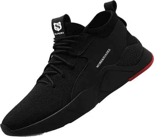 SUADEX Zapatos de punta de acero para hombres y mujeres, zapatos de trabajo ligeros, indestructibles y transpirables, zapatos de seguridad para la
