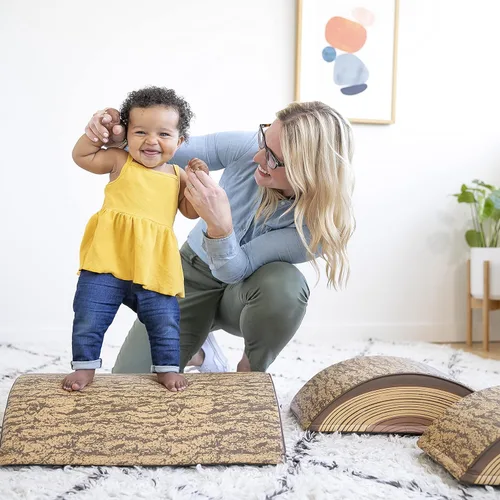 Vista 8 de ECR4Kids SoftZone - Juego de trepadores de troncos para árboles, constructores de equilibrio, chocolate, 4 piezas