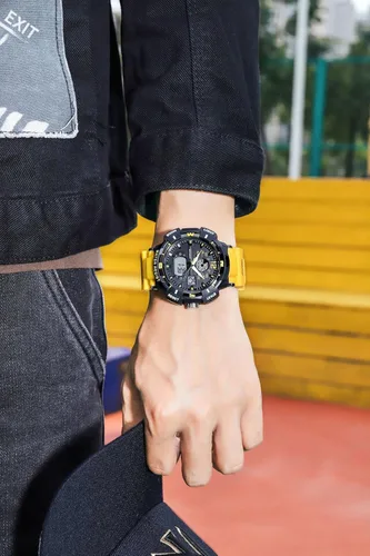 Vista 5 de Reloj deportivo digital analógico para hombre de cara grande deportes al aire libre impermeable militar con fecha tácticas multifunción cronómetro