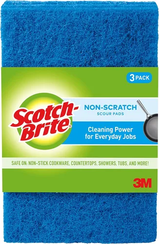 Vista 2 de Scotch-Brite - Estropajos antiarañazos, esponjas de limpieza para cocina y vajilla, 3 esponjas (paquete de 2)