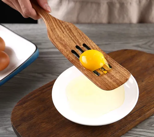 Vista 6 de Kit de 5 cucharas de madera para cocinar duradero de madera de acacia, herramientas y utensilios de cocina de mango largo para utensilios de cocina