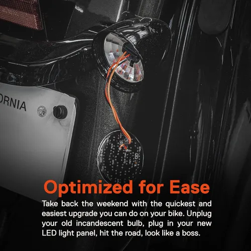 Vista 4 de TRUE MODS - Luces de giro LED traseras de 2" 1157 rojas para Harley Davidson [Juego de par] [Acabado negro] [HALO] [Estilo bala] Para Sportster