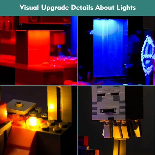 Vista 3 de VONADO Kit de luz LED compatible con Lego The Nether Portal Ambush 21255 (solo luces, sin modelos) Juego de iluminación creativa Accesorios