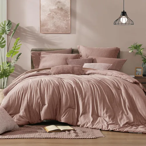 Vista 21 de Monbix - Juego de edredón Queen de 7 piezas, teñido catiónico, hojas de otoño, ropa de cama en una bolsa, con edredón, sábanas, fundas de almohada