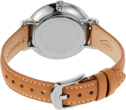 Vista 5 de Fossil Reloj Jacqueline de cuarzo de acero inoxidable y cuero para mujer Jacqueline ES5207 - Reloj de 3 manecillas