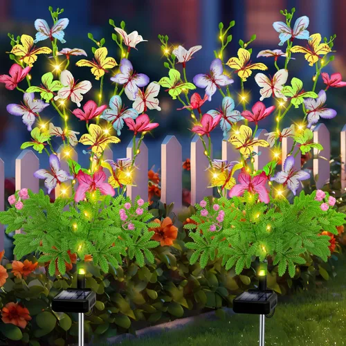 Vista 8 de 6 paquetes con 36 luces de girasol, luces solares para jardín al aire libre, luces solares de flores impermeables, regalos de cumpleaños de girasol