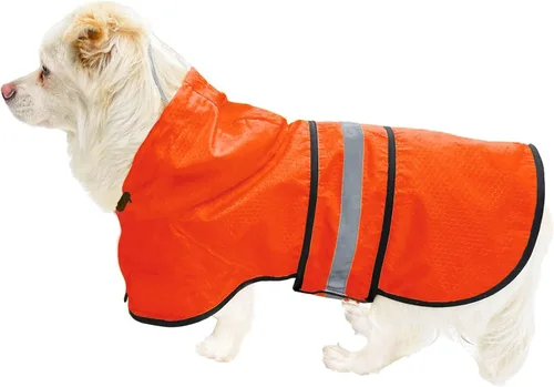 Vista 12 de Impermeable para Perros Resistente al Agua Reflectante - Poncho Ligero Transpirable con Capucha Abrigo Chaqueta de Lluvia con Correa Ajustable