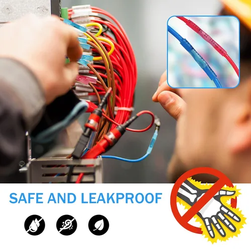 Vista 5 de Kuject 90 piezas conectores de alambre termorretráctiles, kit de terminales de cable eléctrico impermeables multiusos, conectores de crimpado