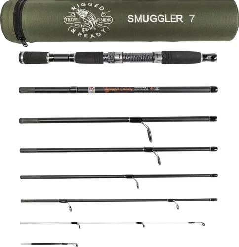 Vista 11 de Rigged and Ready Smuggler Series™ Travel Fishing Rods. Super Compact, 1 Spinning Rod and Reel Combo, 4 Spin, 1 Casting Rod + Cases. 2, 3 or 4 Tips.