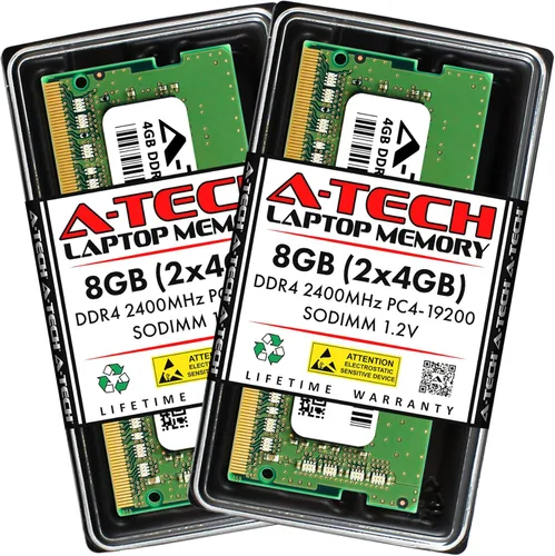 Vista 14 de A-Tech 4GB DDR4 2400 MHz SODIMM PC4-19200 (PC4-2400T) CL17 Módulo de Memoria RAM para Laptop No-ECC
