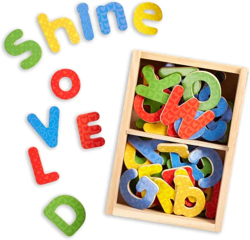 Melissa & Doug – Disney Mickey y amigos de Madera Alfabeto Imanes – 52 mayúsculas y minúsculas letras